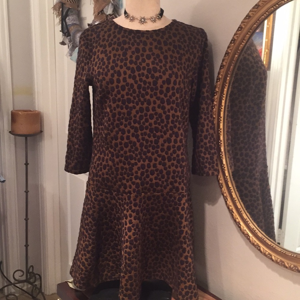 Ann Taylor Loft Brown Cheetah Print Dress